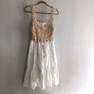 Anthropologie Brittany Crochet-Top Dress
